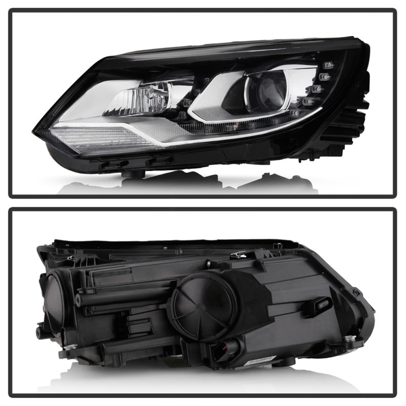 Spyder VW Tiguan 12-17 LED/DRL Projector Headlights Chrome PRO-JH