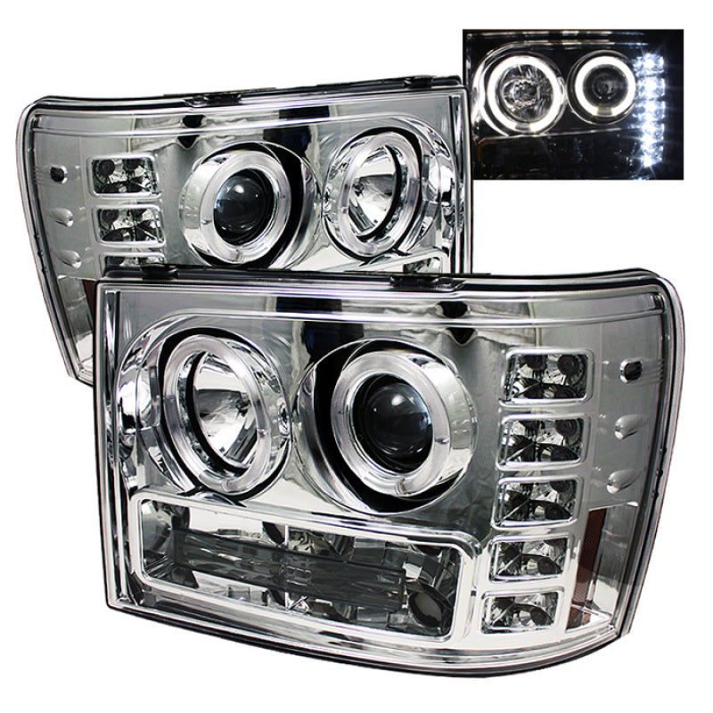 Spyder GMC Sierra 1500/2500/3500 07-13 Projector Headlights LED Halo- LED  Chrome PRO-YD-GS07-HL-C