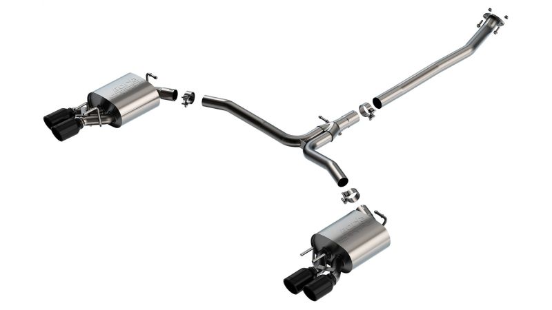 Borla 3 S-Type Cat-Back Exhaust System w/ 4 Quad Polished Tips