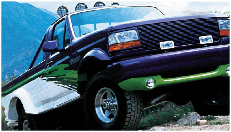 92-97 Ford F150/F250/F350SD/Bronco Front 2pc Extend-A-Fender Flares Black  Smooth Finish - Bushwacker Flares - National Tire & Wheel