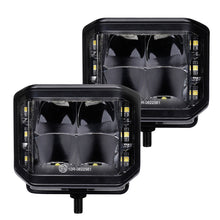 Load image into Gallery viewer, Go Rhino Xplor Blackout Series Cube LED Sideline Spot Light Kit (Surface Mount) 4x3 - Blk (Pair)