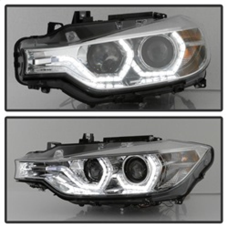 Spyder 12-14 BMW F30 3 Series 4DR Projector Headlights - LED DRL - Chrome (PRO-YD-BMWF3012-DRL-C)