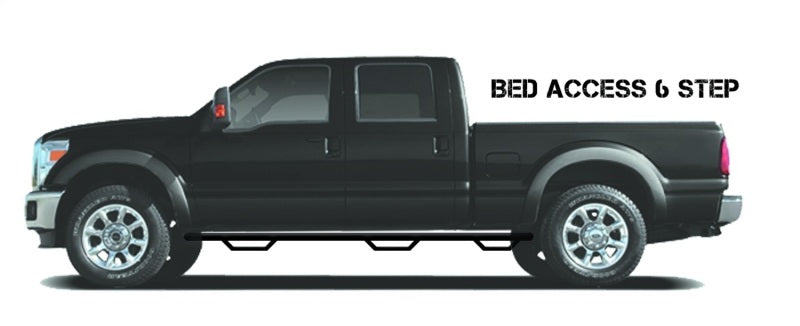 N-Fab Podium LG 99-16 Ford F-250/F-350 Super Duty Crew Cab 6.75ft Bed - Tex Black - Bed Access - 3in