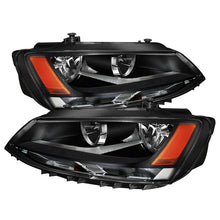 Load image into Gallery viewer, Xtune Volkswagen Jetta 11-14 Amber Crystal Headlights Black HD-JH-VJ11-AM-BK