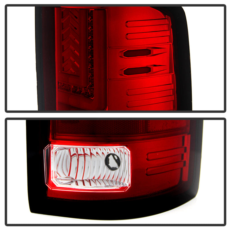 Spyder GMC Sierra 14-16 LED Tail Lights Red Clear ALT-YD-GS14