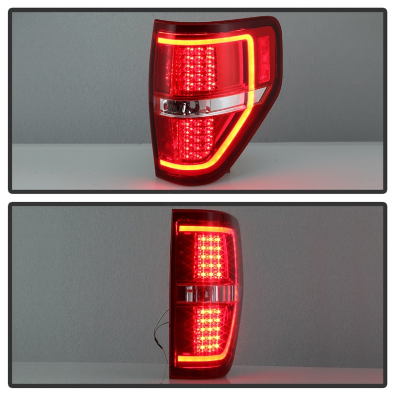 xTune 09-14 Ford F-150 Light Bar LED Tail Lights - Red Clear (ALT