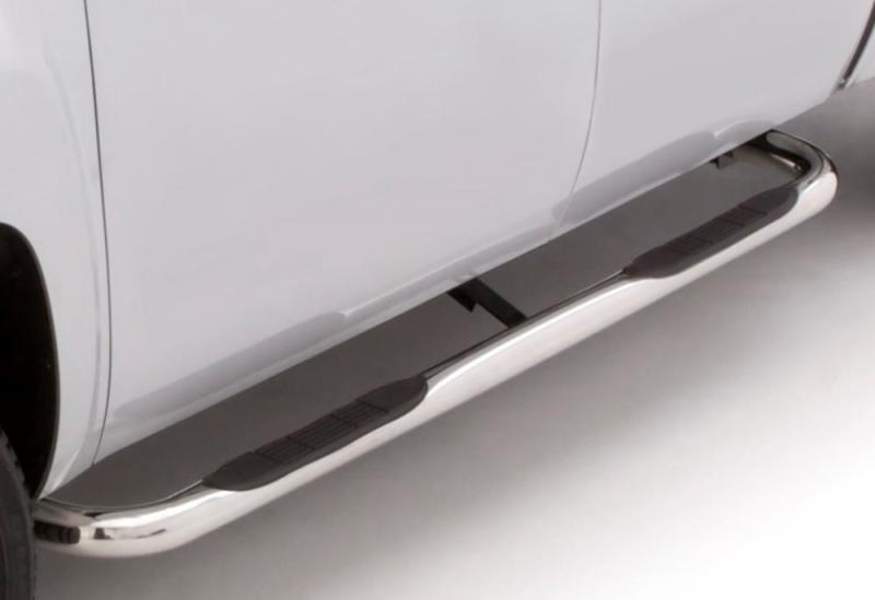 Lund Chevy Silverado 1500 Crew Cab (Body Mount) 3in. Round Bent SS Nerf  Bars - Polished